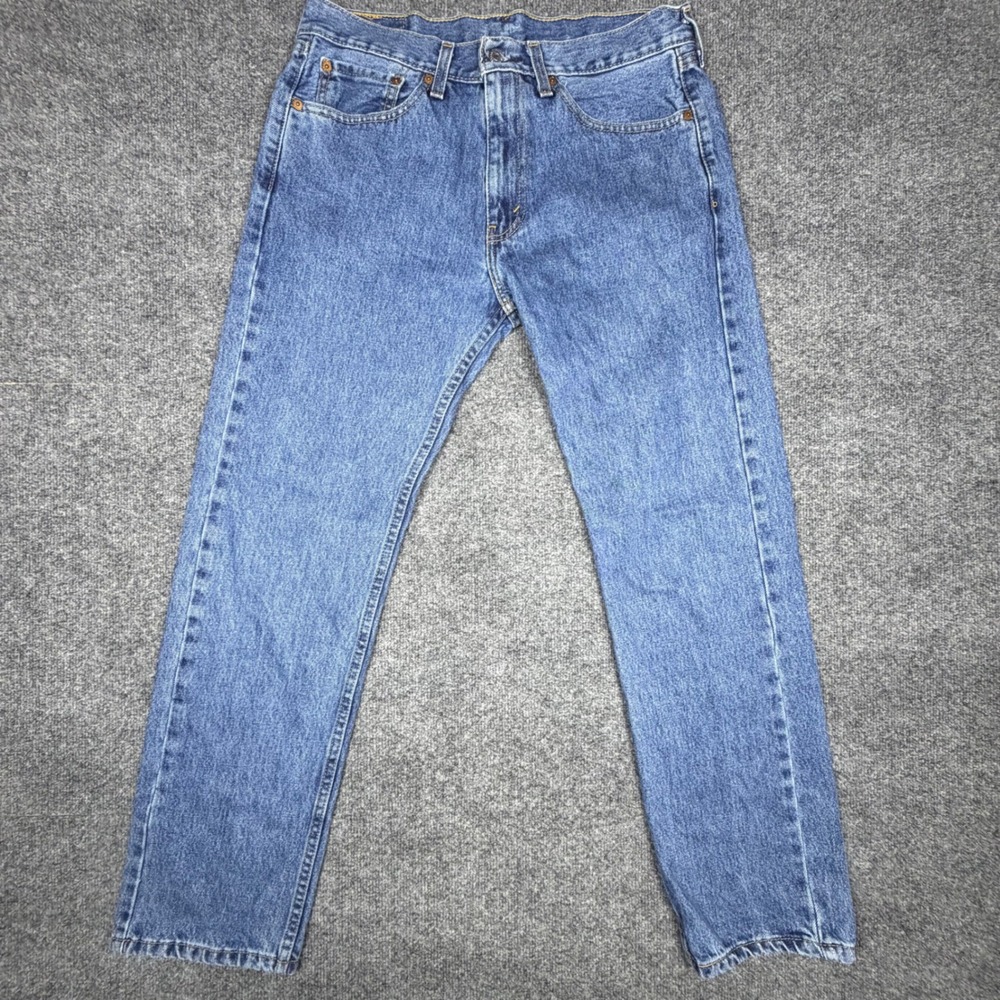 Levis 505 Regular Fit Straight Leg Blue Denim Jeans Mens W32 L30 Medium Wash